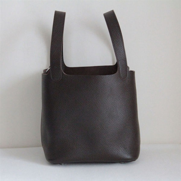 Fake & Replica Hermes Picotin Double Shoulder Bag Dark Coffee